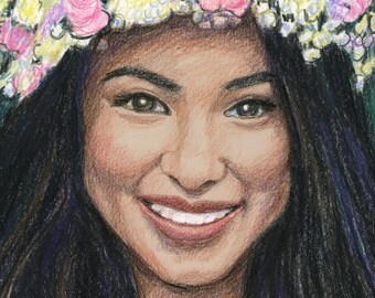 ISLAND WOMAN, Hawaiian Woman, Island Art, Hula Dancer Portrait