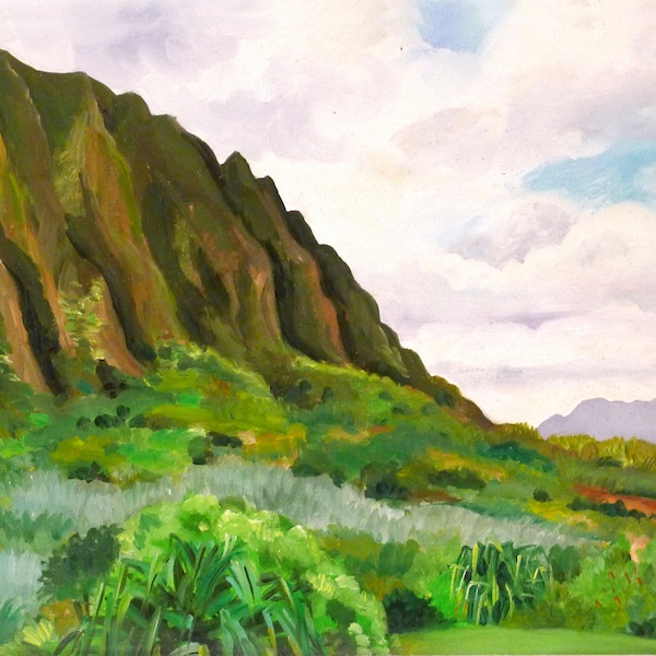 KANEOHE HAWAII LANDSCAPE, Ko'olau Mountains,Windward O'ahu view, Hawaiian landscape