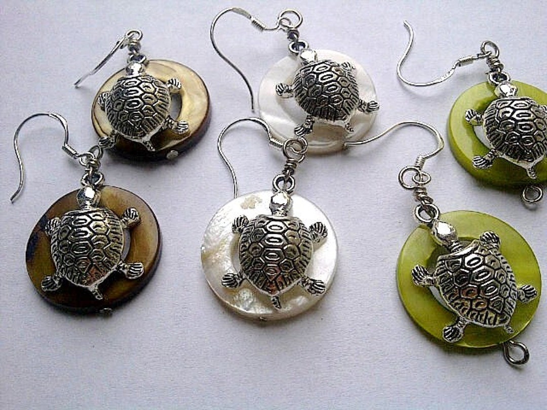 Turtle Shell Hoop Earring, Lucky Turtle Earring, Hoop Earring - Etsy