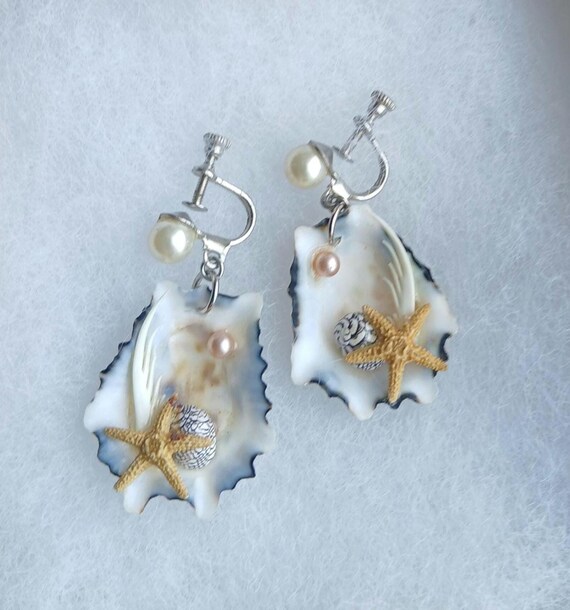 Shell Beaded Beach Earrings - image 1