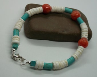Heishi Beaded Sterling Silver Bracelet