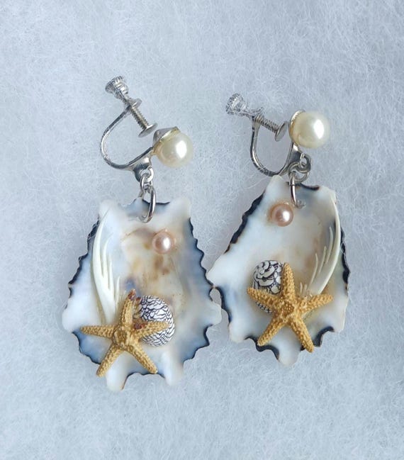 Shell Beaded Beach Earrings - image 5