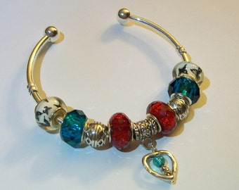 Cuff Beaded Charm Bracelet,