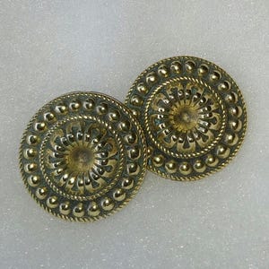 Brass Button Style Earrings