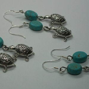 Turquoise & Lucky Turtle Earrings