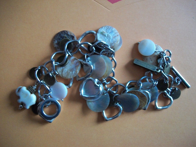 Shell /& Heart Charms Bracelet Charm Bracelet