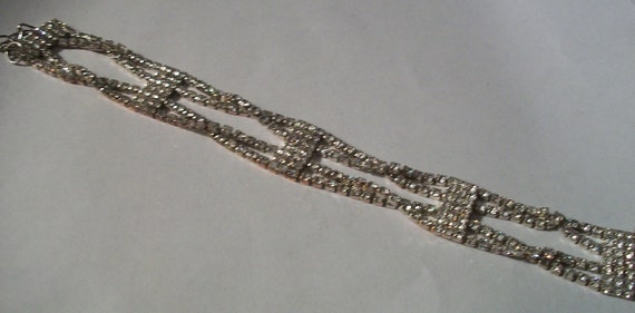 Cross Over Silver Rhinestone Bracelet, Rhinestone… - image 7