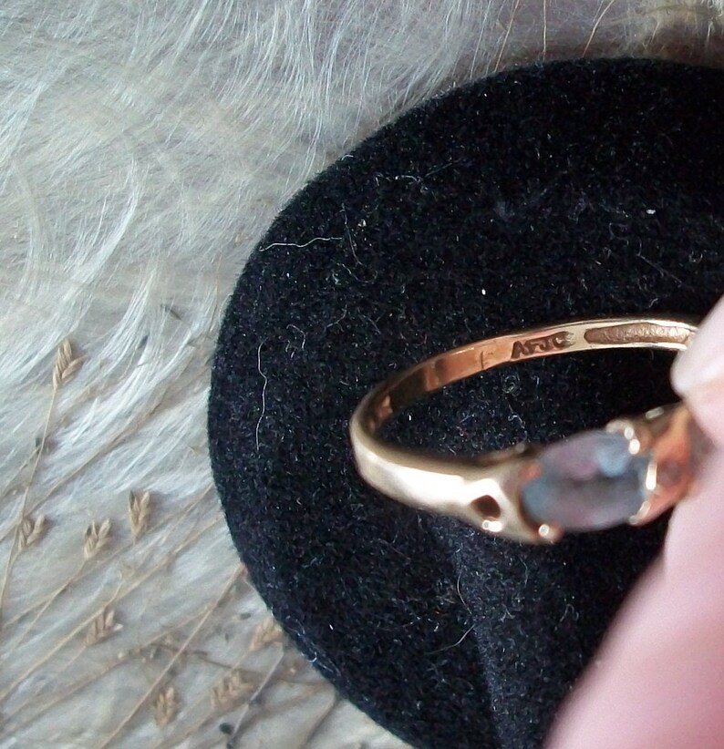 Vintage AFJC Light Blue Topaz Gemstone 10kt Gold Past Present - Etsy