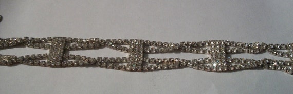 Cross Over Silver Rhinestone Bracelet, Rhinestone… - image 8