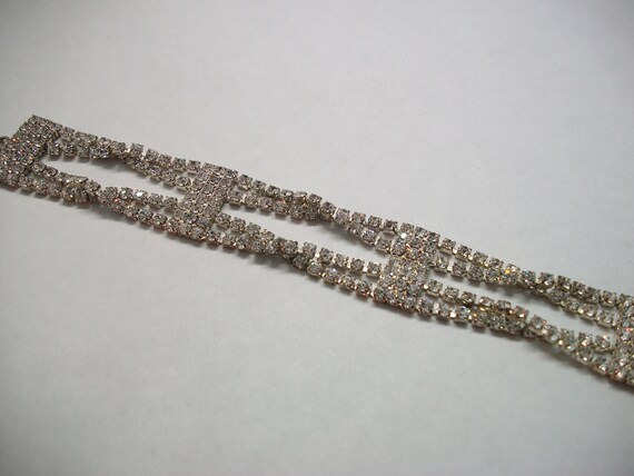 Cross Over Silver Rhinestone Bracelet, Rhinestone… - image 5