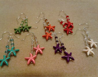 Starfish Sterling Silver Dangle Earrings