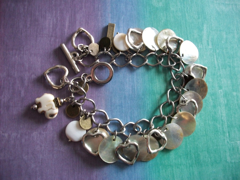 Shell /& Heart Charms Bracelet Charm Bracelet