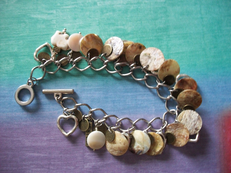 Shell /& Heart Charms Bracelet Charm Bracelet