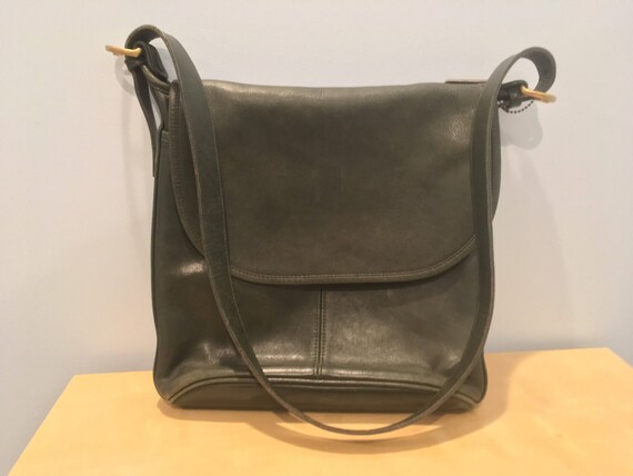 hunter green coach purse