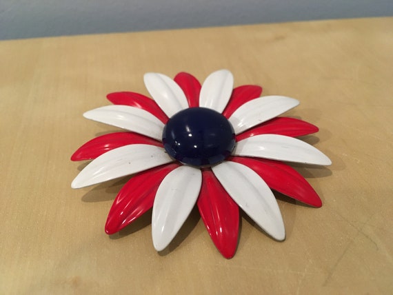blue and red enamel pin dish  GERMANY  1960ies