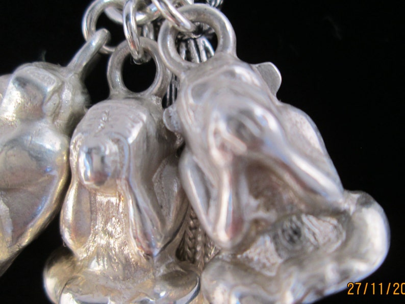3 Wise Monkeys solid sterling silver charm pendants handmade artisan jewellery Turkish tassel /& sterling snake chain