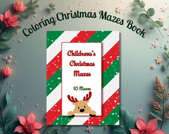 Kerstdoolhofboek, kerstactiviteitenboek voor kinderen, kinderdoolhoven, kinderdoolhoven, doolhofboek, activiteitenboek voor kinderen