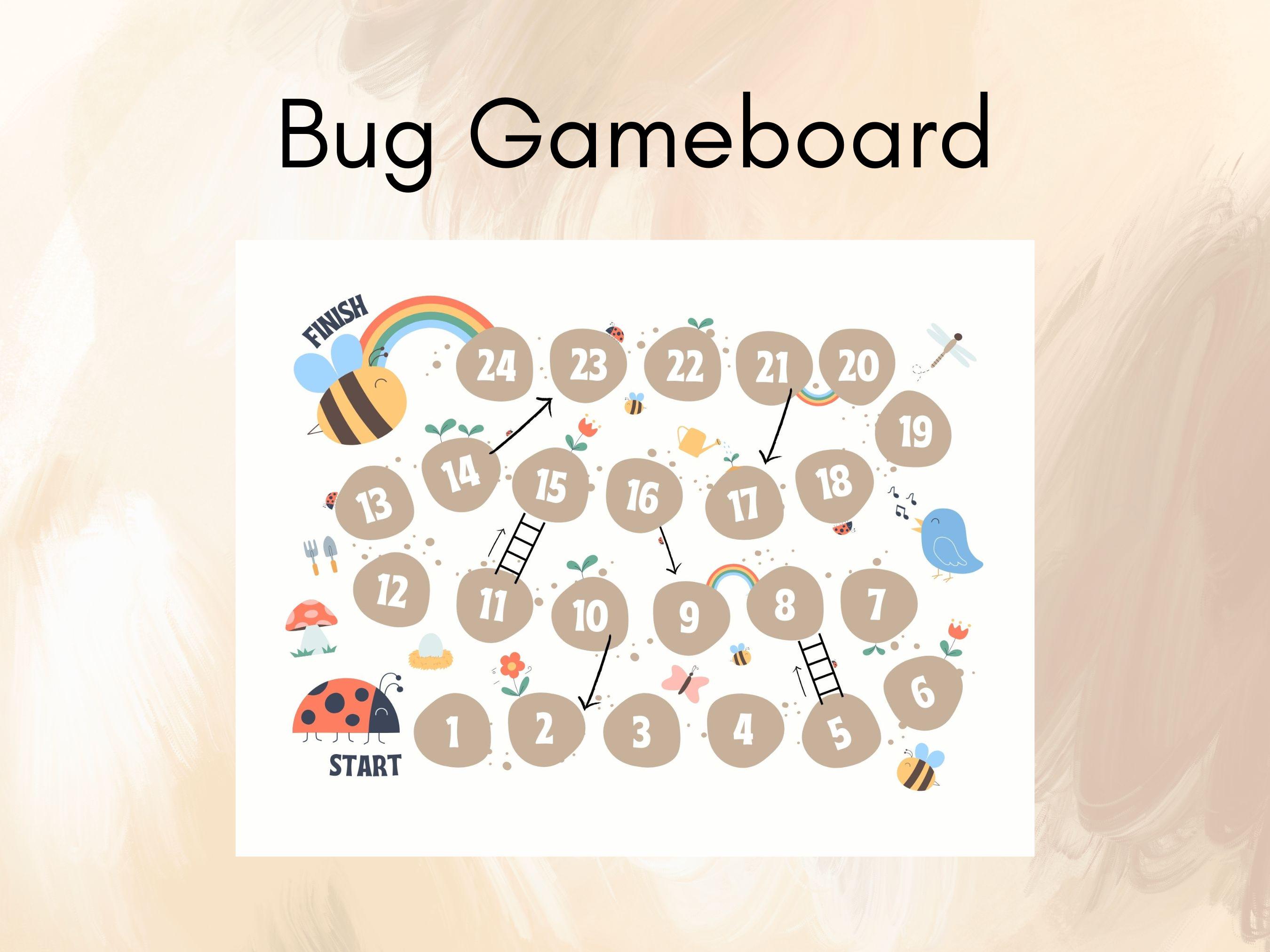Bug Gameboard, Bug Game Board, Insects Activity, Insect Gameboard ...