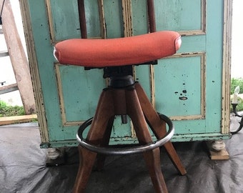 1960,s Gunlocke architects walnut swivel stool fully adjustable