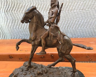 Frederic Remington vintage bronze sculpture “The scalp”