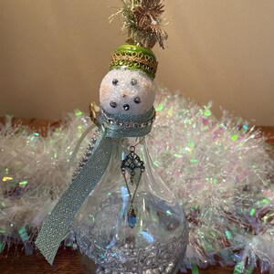 Glass Snowman, Glass Snow People, Christmas Decor