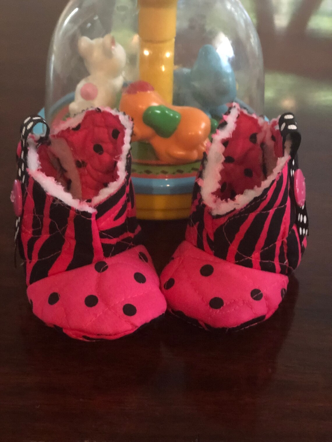 Fabric Baby Girl Booties Baby Boots Baby Gift Size 3 to 6 Etsy