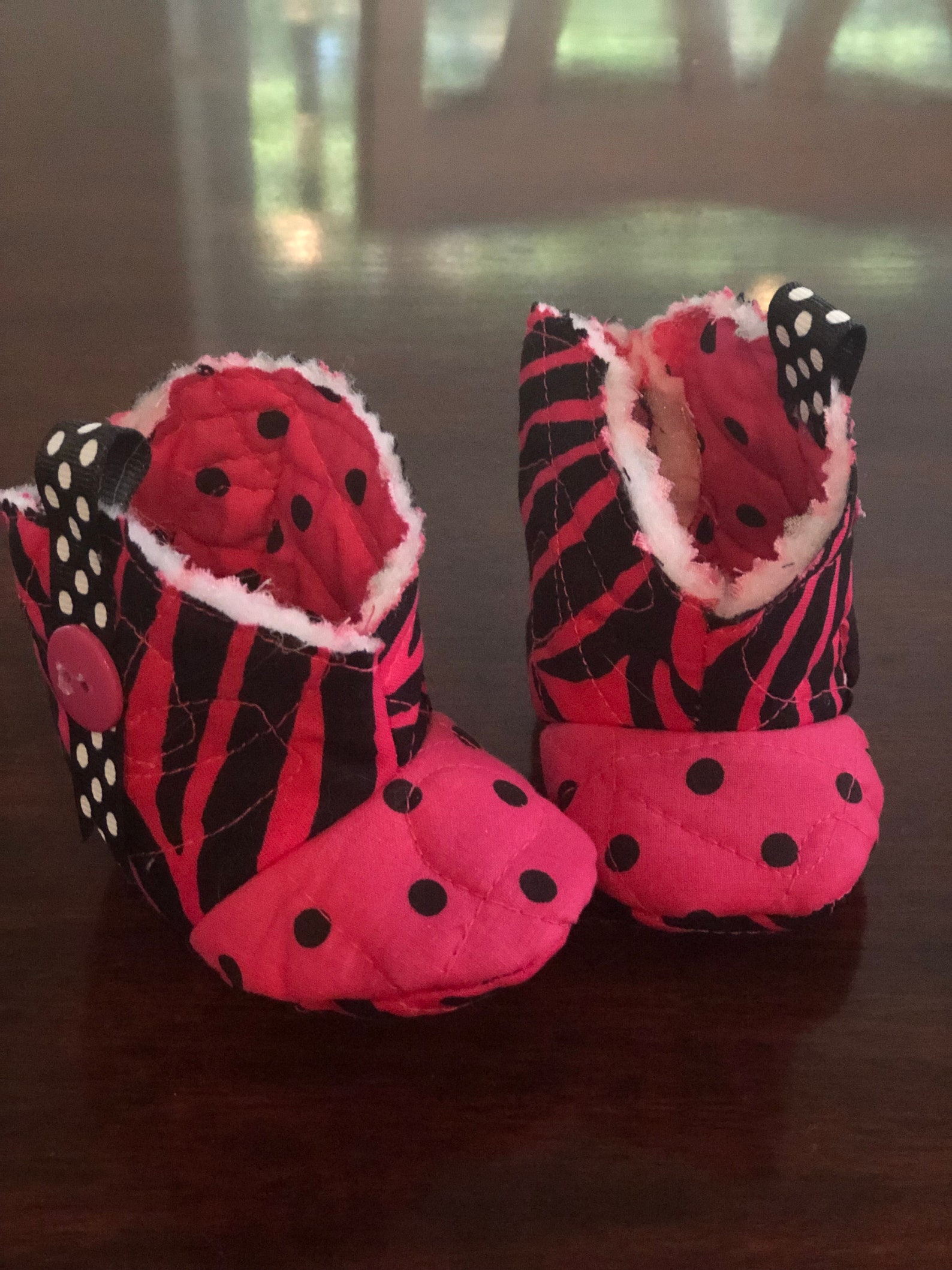Fabric Baby Girl Booties Baby Boots Baby Gift Size 3 to 6 Etsy