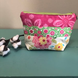 Zippered Cosmetic Bag, Toiletry Bag, Pouch, Travel Bag, Make-Up Bag, Gift for Her, Stocking Stuffer, Valentine&#39;s Day, Co Worker Gift