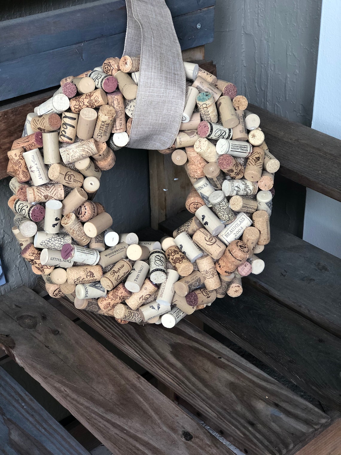 Wine Cork Wreath Wreath Wine Cork Gift Idea Housewarming Etsy Canada
