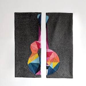 Bluegrass Mini Quilt Bundle - Two PDF Patterns | Rainbow Guitar + Dueling Banjo - Digital Downloads