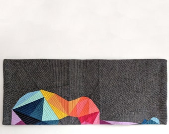 Regenbooggitaar miniquilt pdf-patroon - digitale download
