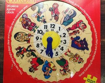 Condor vintage jigsaw clock with pantomime and  nursery rhyme characters