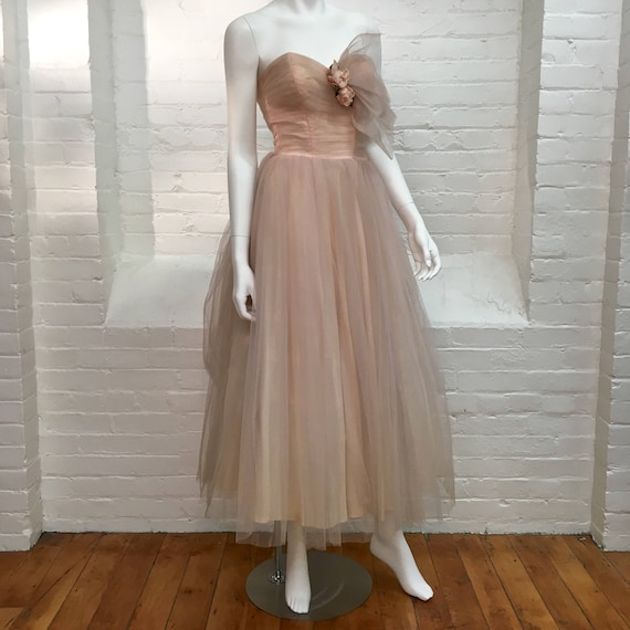 vintage tulle prom dress // formal party dress //