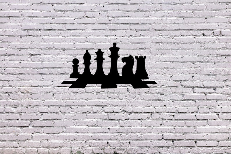Chess Pieces Metal Wall Art - Etsy