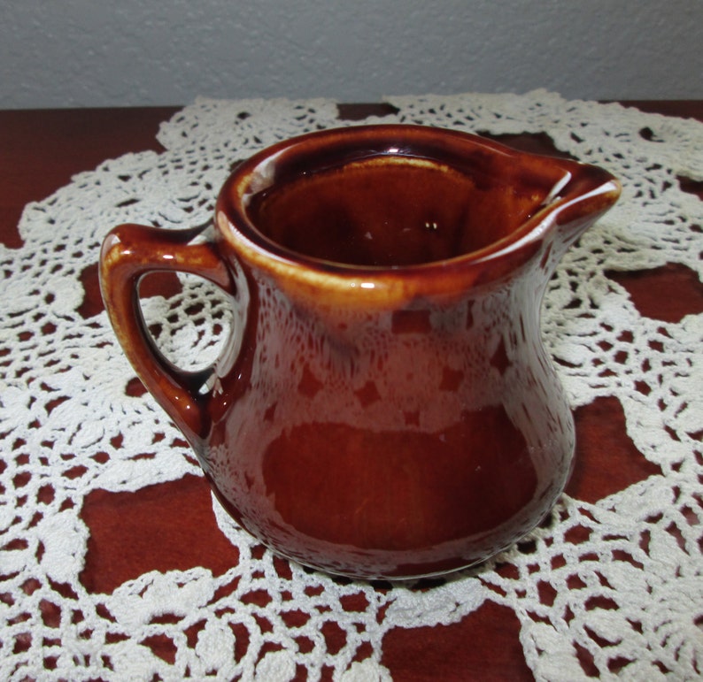 Hall Pottery CreamerDark Brown . FREE SHIPPING Etsy