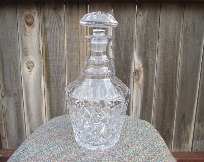 Large Lead Crystal Whiskey Decanter Genuine Lead Crystal Decanter Cut
