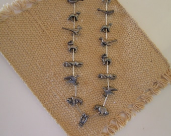Southwestern Silver Animal Fetish and Heishi Necklace ~ FREE SHIPPING