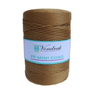 PP Mini Cord 130 yards / Knitting Cord / Crochet Yarn / Novelty Yarn / Bulky Yarn / Polypropilene Yarn  / Home Decor Yarn OCRE