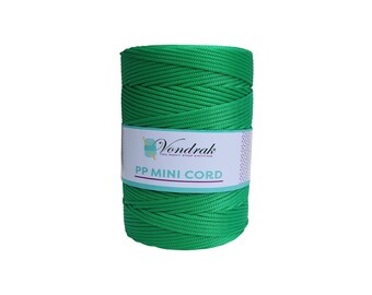 PP Mini Cord 328 yards / Knitting Cord / Crochet Yarn / Novelty Yarn / Bulky Yarn / Polypropilene Yarn  / Home Decor Yarn GREEN
