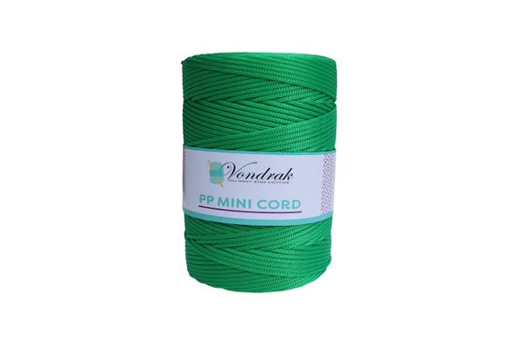 PP Mini Cord 328 yards / Knitting Cord / Crochet Yarn / Novelty Yarn / Bulky Yarn / Polypropilene Yarn  / Home Decor Yarn GREEN