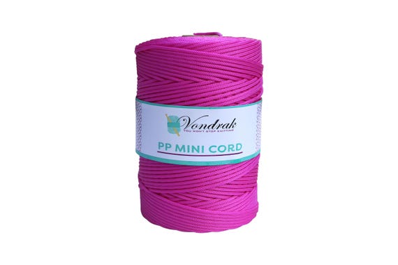 PP Mini Cord 328 yards / Knitting Cord / Crochet Yarn / Novelty Yarn / Bulky Yarn / Polypropilene Yarn  / Home Decor Yarn MAGENTA