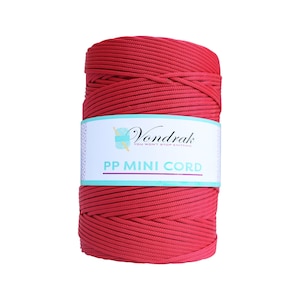 PP Mini Cord 130 yards / Knitting Cord / Crochet Yarn / Novelty Yarn / Bulky Yarn / Polypropilene Yarn  / Home Decor Yarn RED