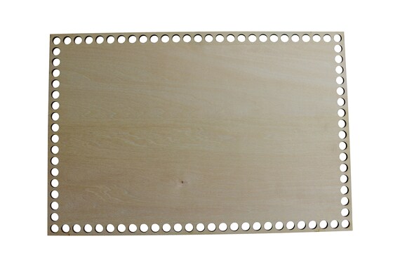 Cesta De Crochet De Madera Base inferior rectángulo 20cm X 25 Cm