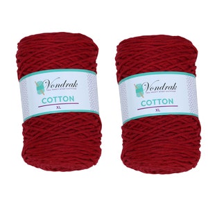 Cotton XL Yarn 340 yards (2 skeins) RED