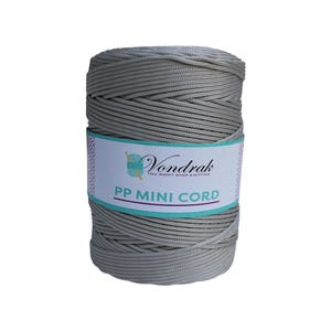 PP Mini Cord 130 yards / Knitting Cord / Crochet Yarn / Novelty Yarn / Bulky Yarn / Polypropilene Yarn  / Home Decor Yarn GRAY