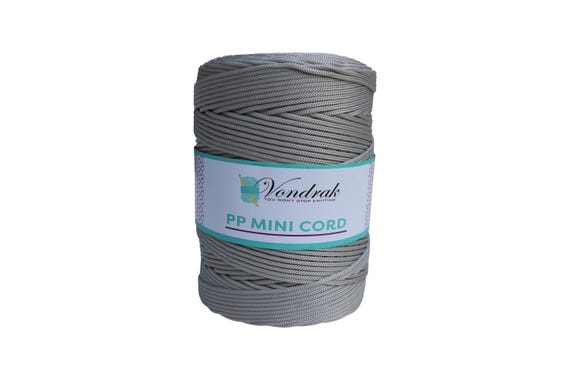 PP Mini Cord 328 yards / Knitting Cord / Crochet Yarn / Novelty Yarn / Bulky Yarn / Polypropilene Yarn  / Home Decor Yarn GRAY