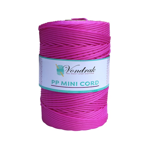 Vondrak PP Mini Cord 3mm yarn 328yards (984ft) more than 1lb of Polypropylene Macrame rope