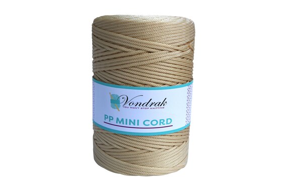 PP Mini Cord 328 yards / Knitting Cord / Crochet Yarn / Novelty Yarn / Bulky Yarn / Polypropilene Yarn  / Home Decor Yarn GOLDEN TAN