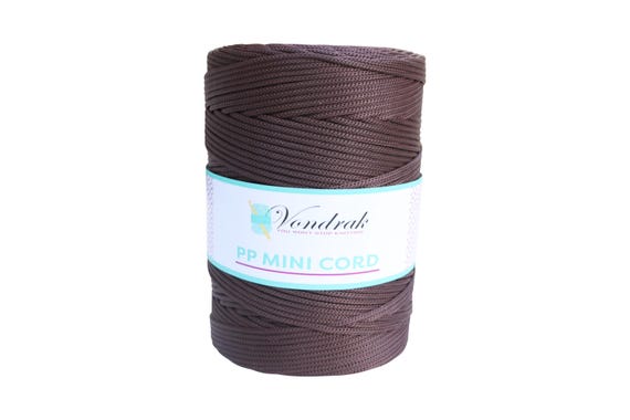 PP Mini Cord 328 yards / Knitting Cord / Crochet Yarn / Novelty Yarn / Bulky Yarn / Polypropilene Yarn  / Home Decor Yarn ESPRESSO