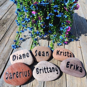 Name Rocks, River Rock, Personalized rock Chewy Font